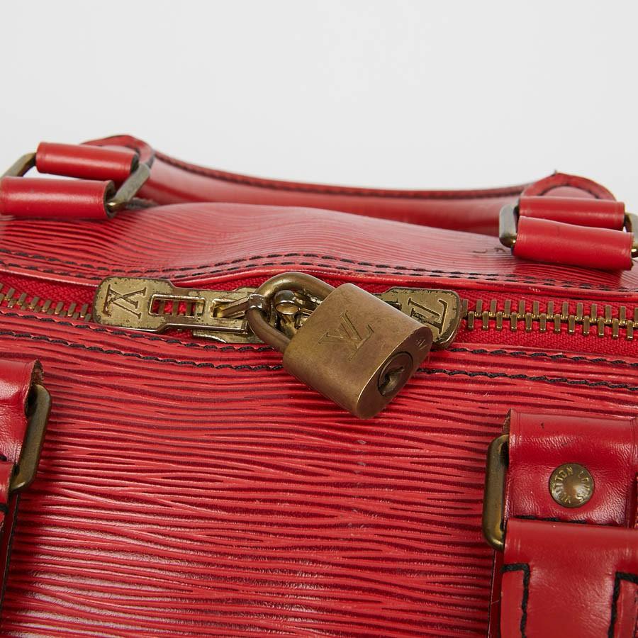 Louis Vuitton Keepall 45 Bag In Red Epi Leather 4