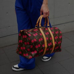 LOUIS VUITTON Keepall 45 Cherry Murakami Men's Women's Travel Tote Duffle Bag