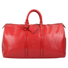 Louis Vuitton Keepall 45 leather travel bag