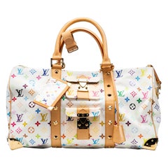Louis Vuitton Keepall 45 Takashi Murakami Monogram White Multicolor