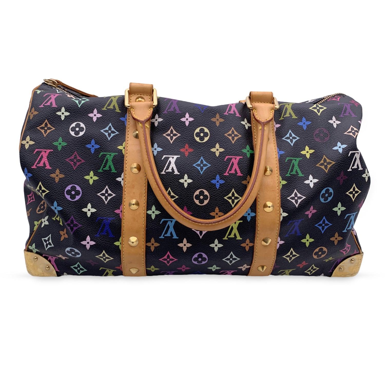 Louis Vuitton Keepall 45 Takashi Murakami Multicolor Travel Bag M92640 In Excellent Condition In Rome, Rome