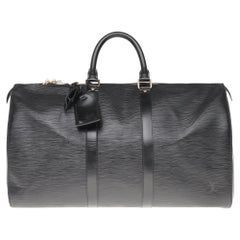 Louis Vuitton Keepall 45 Travel bag in black épi leather