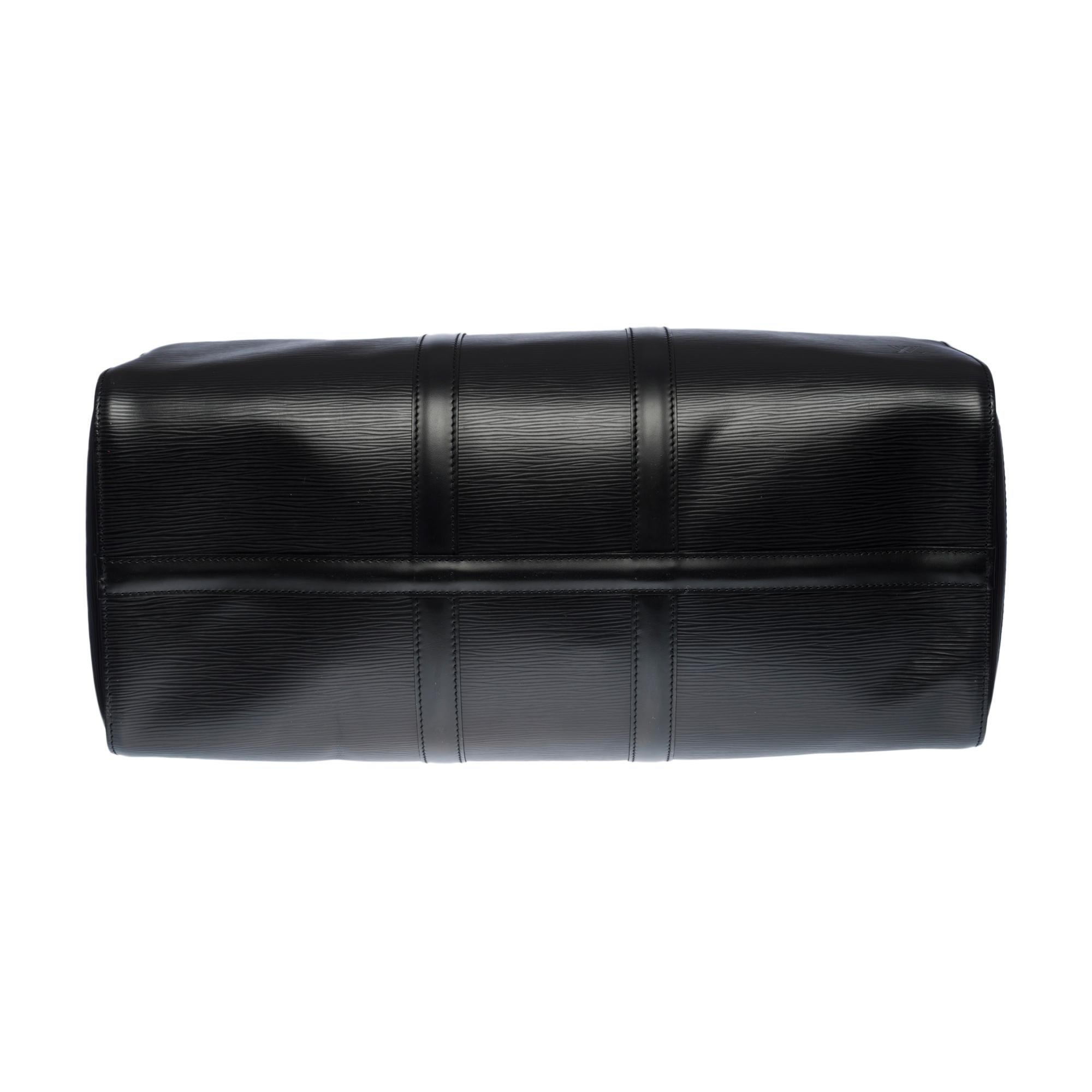 Louis Vuitton Keepall 45 Travel bag in blue épi leather 4