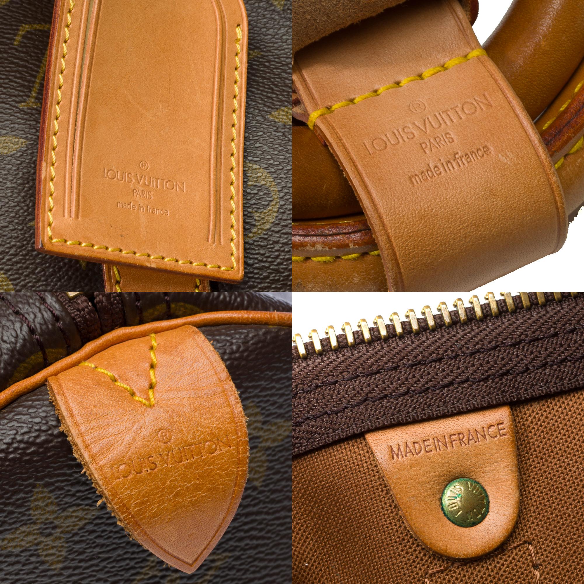Louis Vuitton keepall 45 Travel bag in brown canvas and natural leather, GHW 1