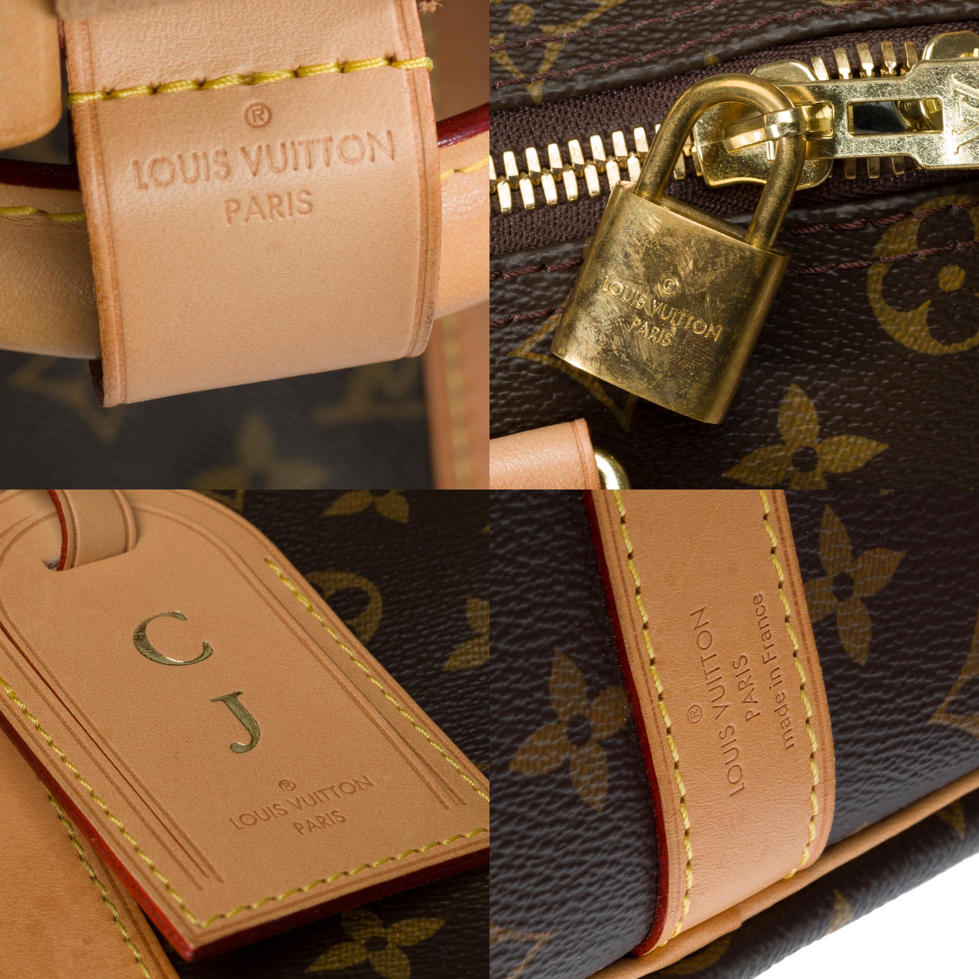 Louis Vuitton keepall 45 Travel bag in brown canvas and natural leather, GHW 2