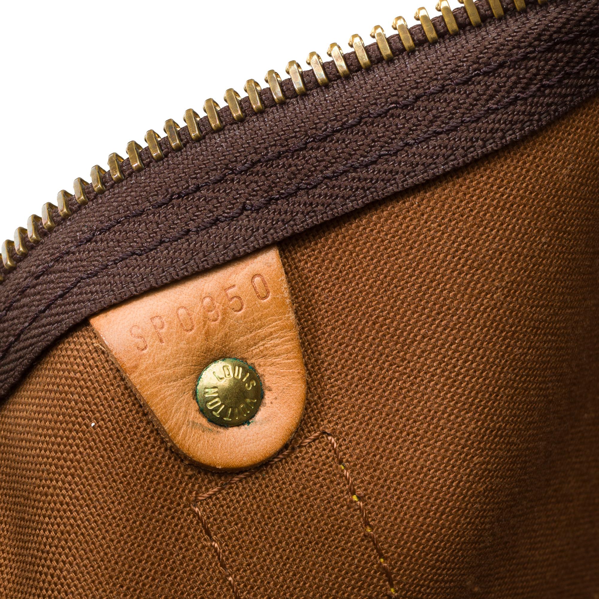Louis Vuitton keepall 45 Travel bag in brown canvas and natural leather, GHW 2