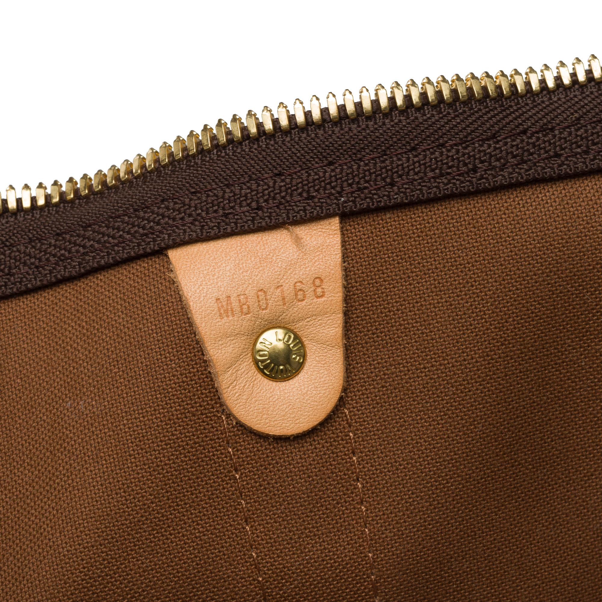 Louis Vuitton keepall 45 Travel bag in brown canvas and natural leather, GHW 3
