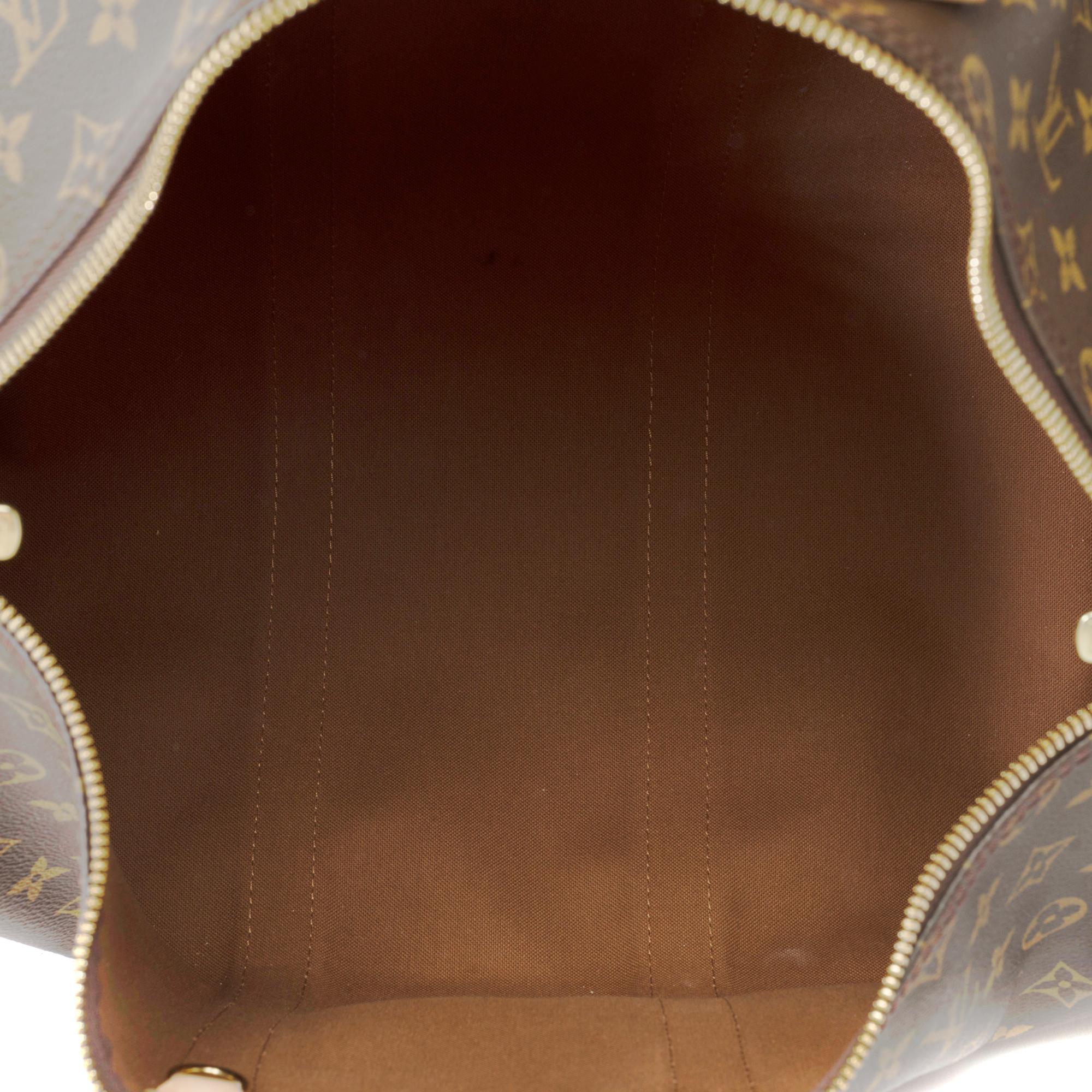 Louis Vuitton keepall 45 Travel bag in brown canvas and natural leather, GHW 4