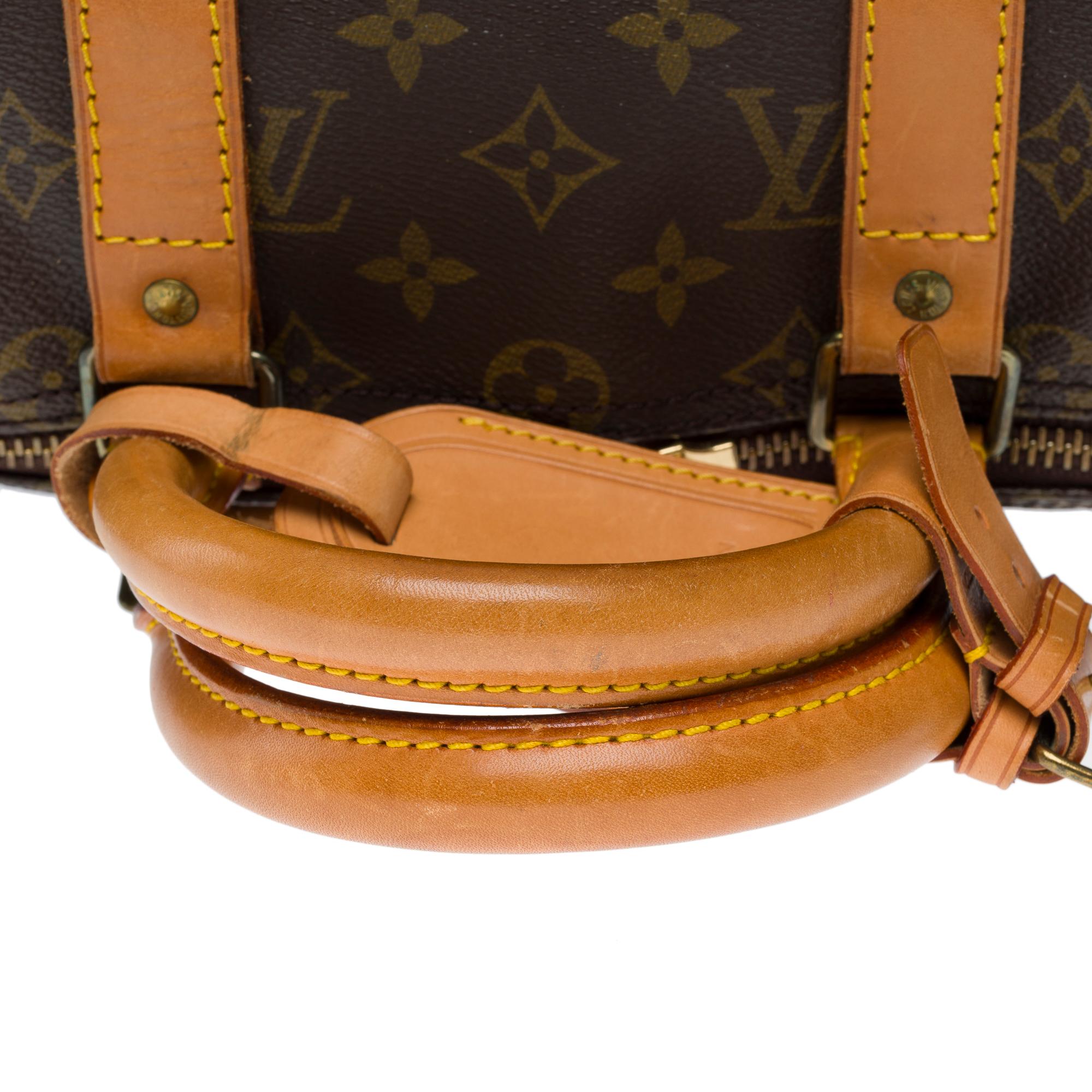 Louis Vuitton keepall 45 Travel bag in brown canvas and natural leather, GHW 4