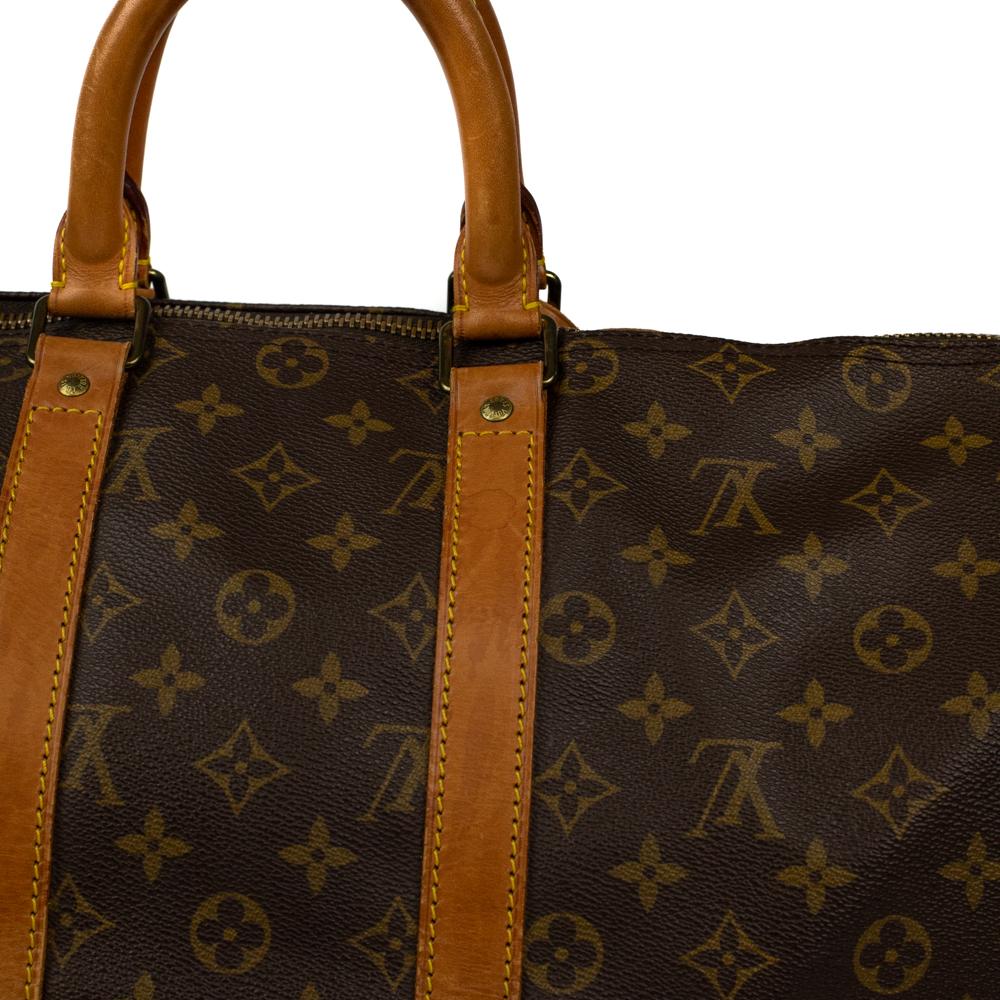 LOUIS VUITTON, Keepall 45 Vintage in brown canvas For Sale 2
