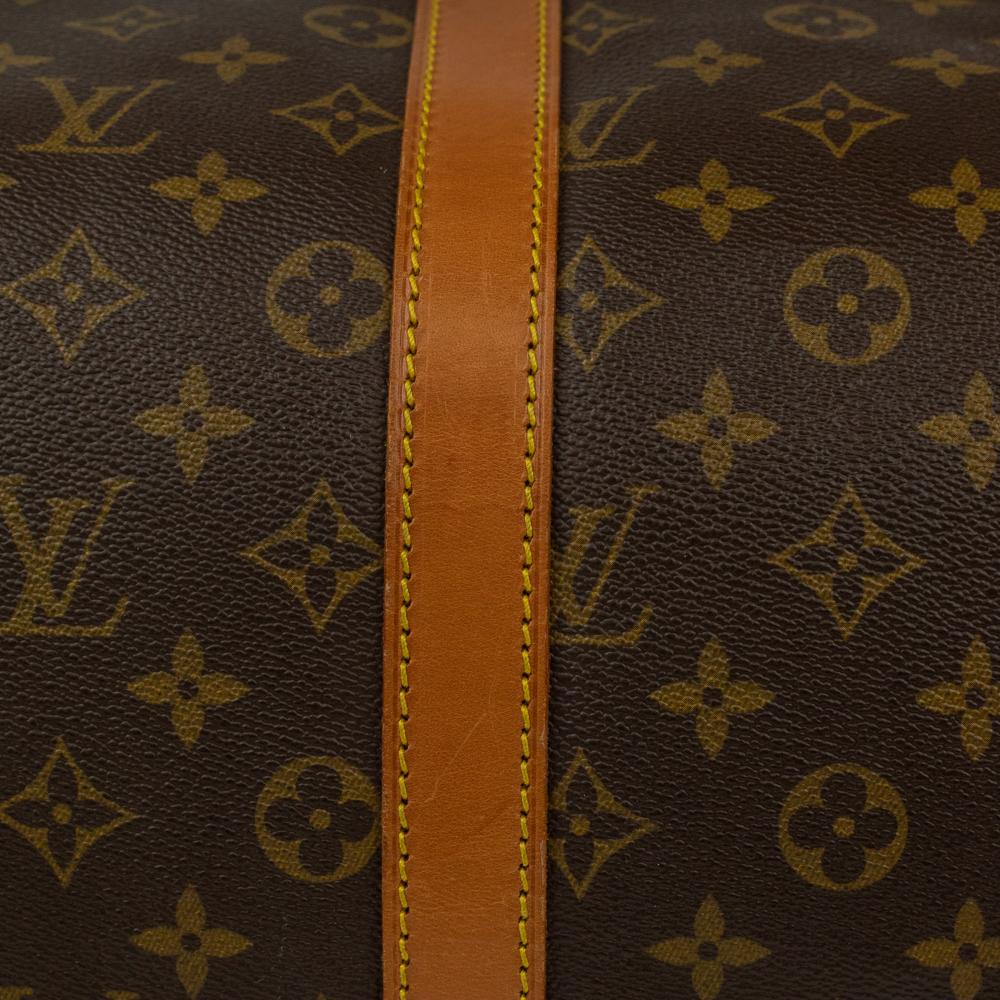 LOUIS VUITTON, Keepall 45 Vintage in brown canvas For Sale 4