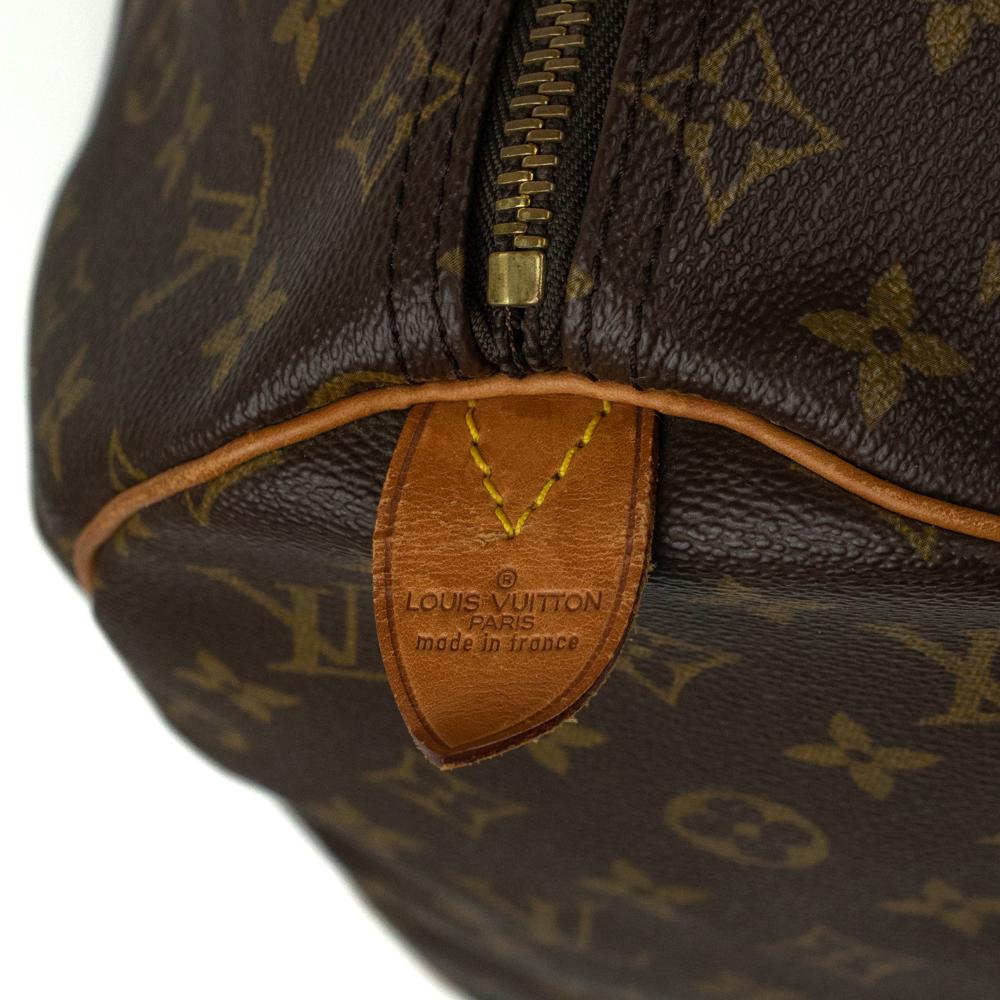 LOUIS VUITTON, Keepall 45 Vintage in brown canvas In Good Condition For Sale In Clichy, FR