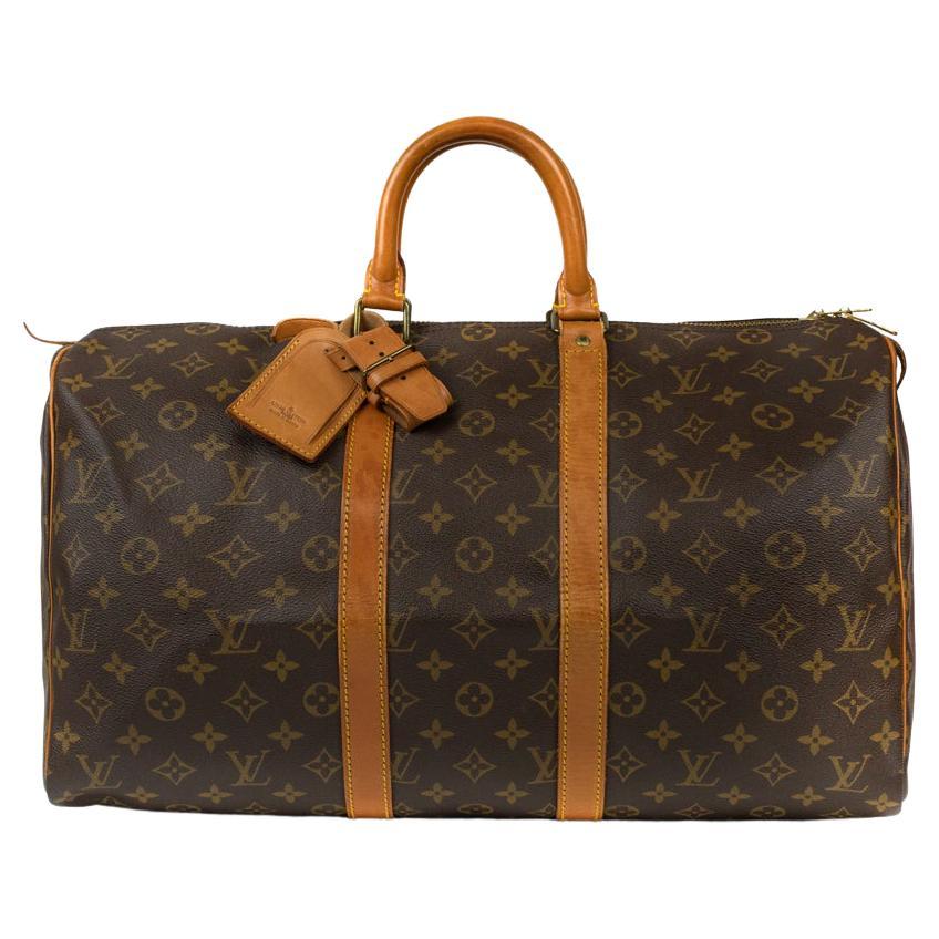 LOUIS VUITTON, Keepall 45 Vintage in brown canvas For Sale