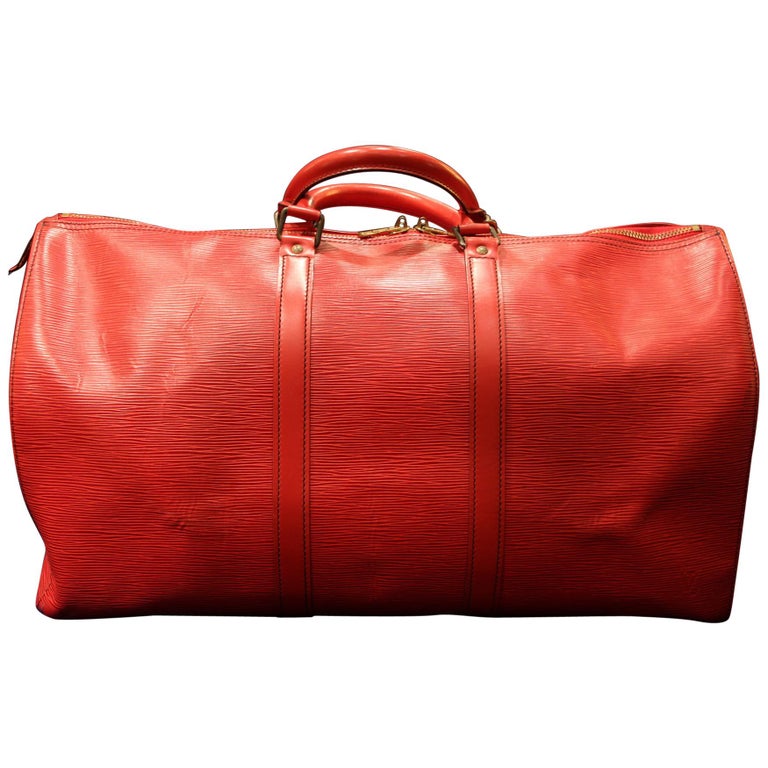 Louis Vuitton Keepall 50 Bag In Red Epi Leather at 1stDibs