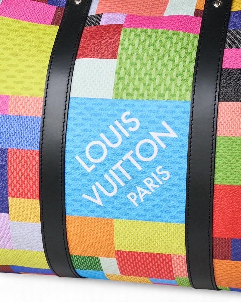 Louis Vuitton Keepall 50 Bandouliere Damier Graphite 3D Multicolor im Angebot 5