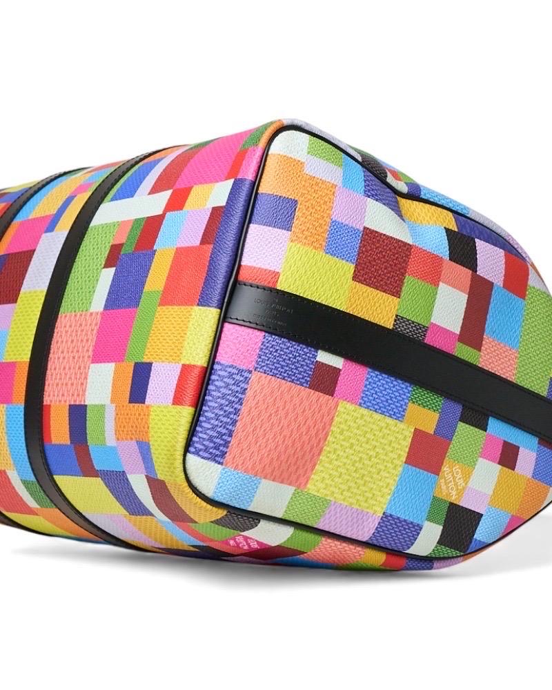 Louis Vuitton Keepall 50 Bandouliere Damier Graphite 3D Multicolor im Angebot 9