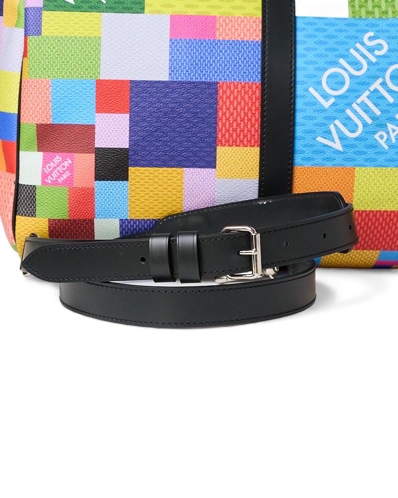Louis Vuitton Keepall 50 Bandouliere Damier Graphite 3D Multicolor im Angebot 10