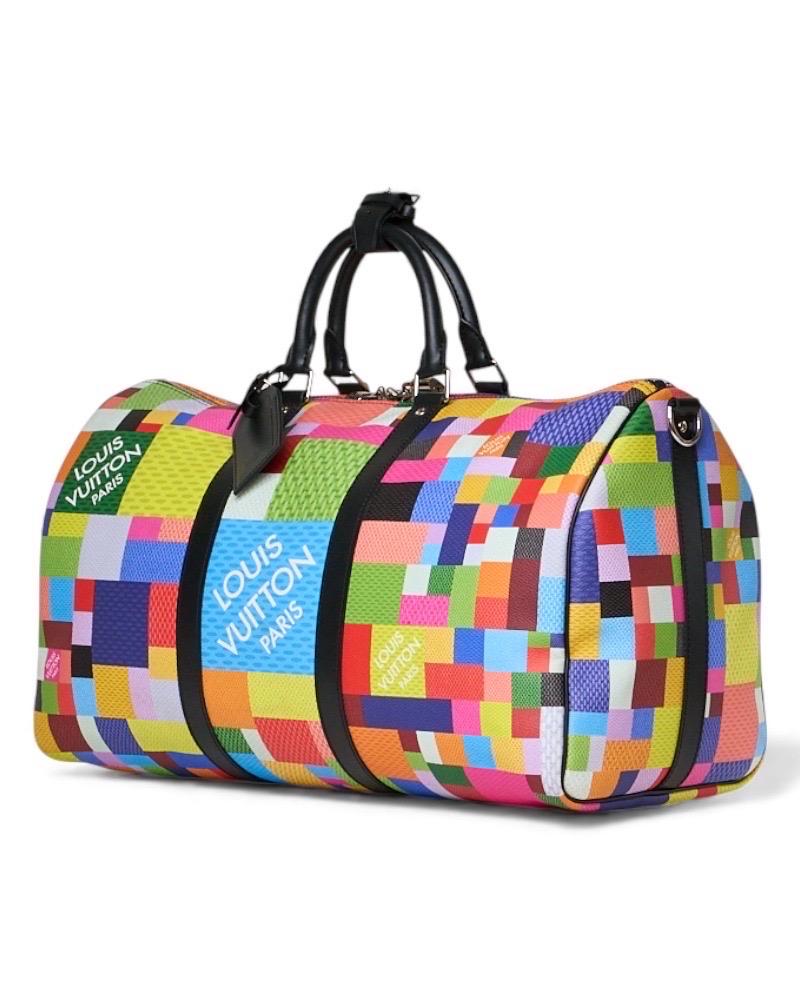 Louis Vuitton Keepall 50 Bandouliere Damier Graphite 3D Multicolor im Zustand „Hervorragend“ im Angebot in Torre Del Greco, IT