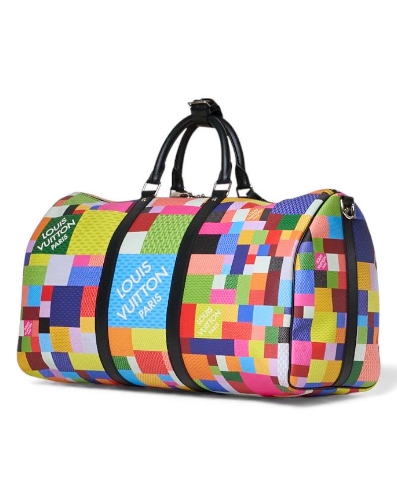 Louis Vuitton Keepall 50 Bandouliere Damier Graphite 3D Multicolor Damen im Angebot