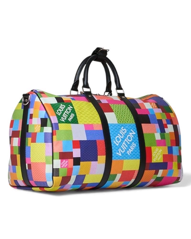 Louis Vuitton Keepall 50 Bandouliere Damier Graphite 3D Multicolor im Angebot 2