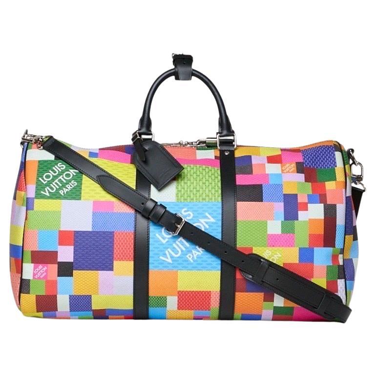 Louis Vuitton Keepall 50 Bandouliere Damier Graphite 3D Multicolor im Angebot