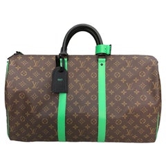 Louis Vuitton Keepall 50 Bandolera Tela Monograma Macasar Verde