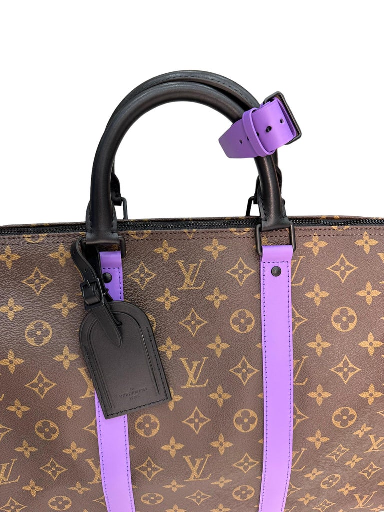 Louis Vuitton Keepall 50 Bandoulière Tela Monogram Macassar Purple