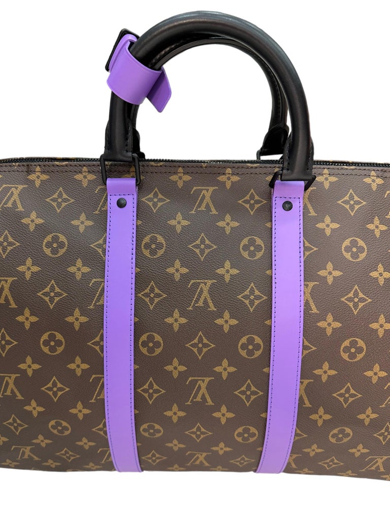 Louis Vuitton Keepall Bandouliere 50 Monogram Macassar Brown/Purple in  Coated Canvas/Cowhide Leather - US