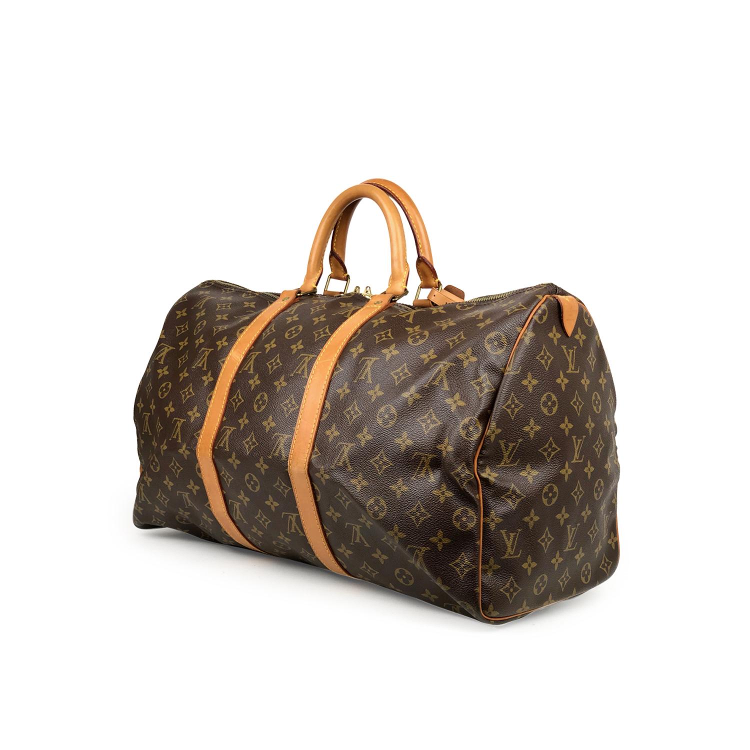 Louis Vuitton Keepall 50 Brown Monogram Weekend Bag In Good Condition For Sale In Sundbyberg, SE
