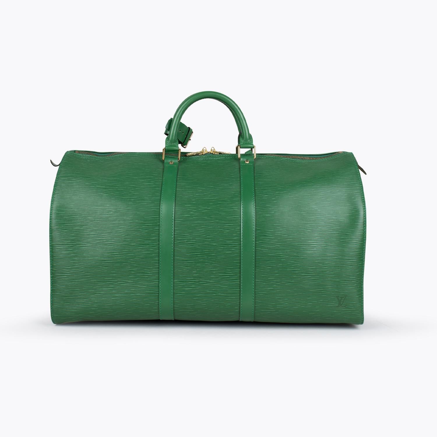 Blue Louis Vuitton Keepall 50 EPI Weekend Bag For Sale