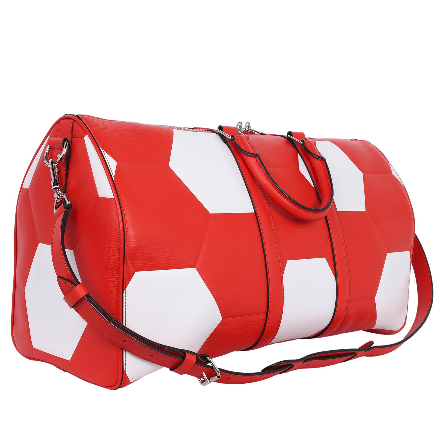 Louis Vuitton Keepall 50 Fifa World Cup Epi Red & White Limited Edition For Sale 6
