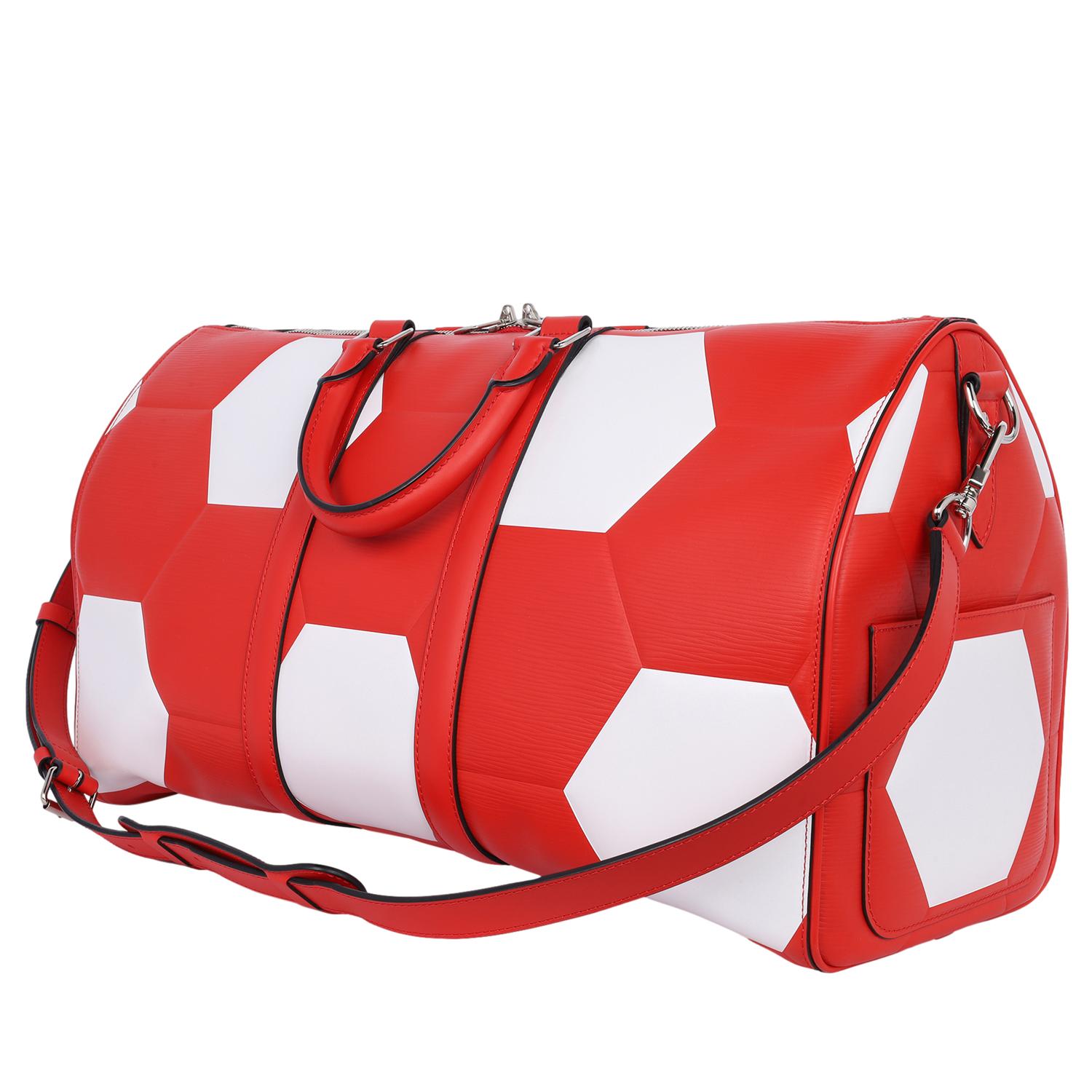 Louis Vuitton Keepall 50 Fifa World Cup Epi Red & White Limited Edition For Sale 7