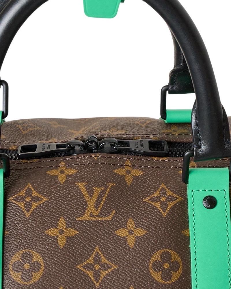 Louis Vuitton Keepall 50 Bandoulière Tela Monogram Macassar Green in vendita 6
