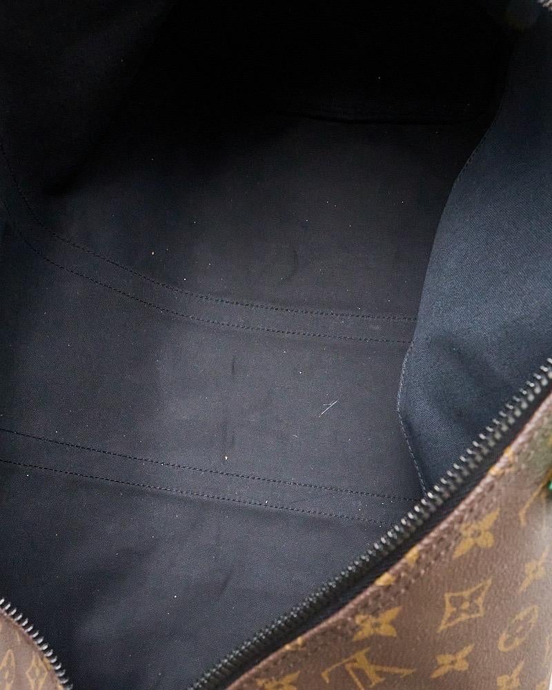 Louis Vuitton Keepall 50 Bandoulière Tela Monogram Macassar Green in vendita 14