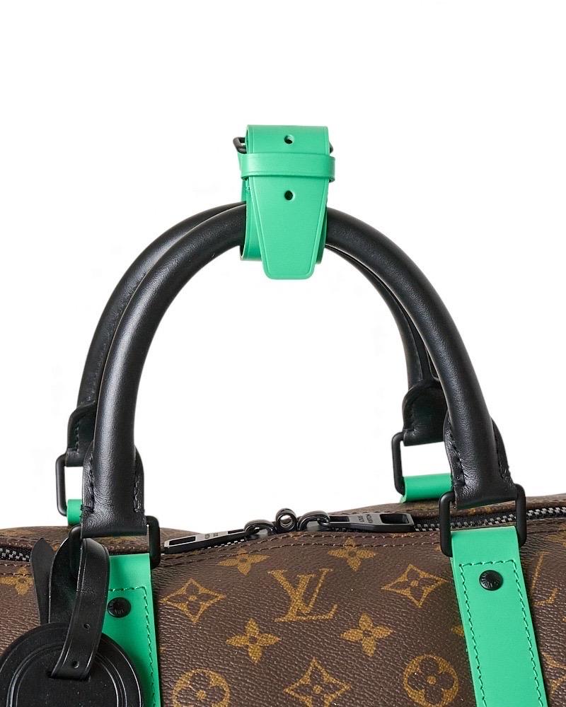 Louis Vuitton Keepall 50 Bandoulière Tela Monogram Macassar Green in vendita 3