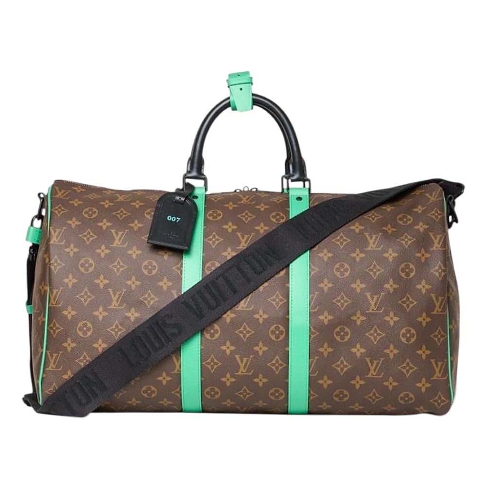 Louis Vuitton Keepall 50 Bandoulière Tela Monogram Macassar Green