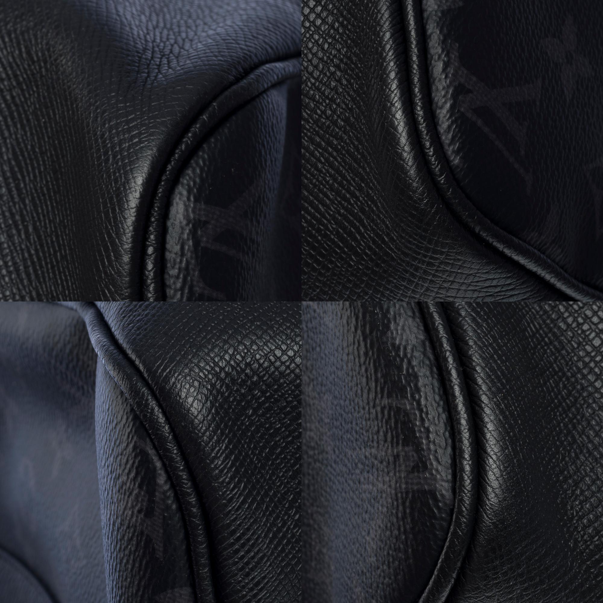 Sac de voyage Louis Vuitton Keepall 50 Taigarama en toile noire et cuir, SHW en vente 6