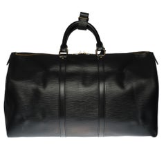 Louis Vuitton Keepall 50 Travel bag in black épi leather