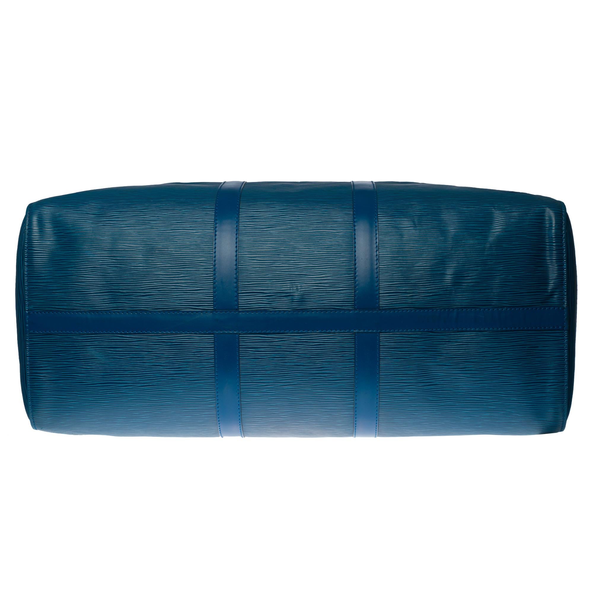Louis Vuitton Keepall 50 Travel bag in blue épi leather 1