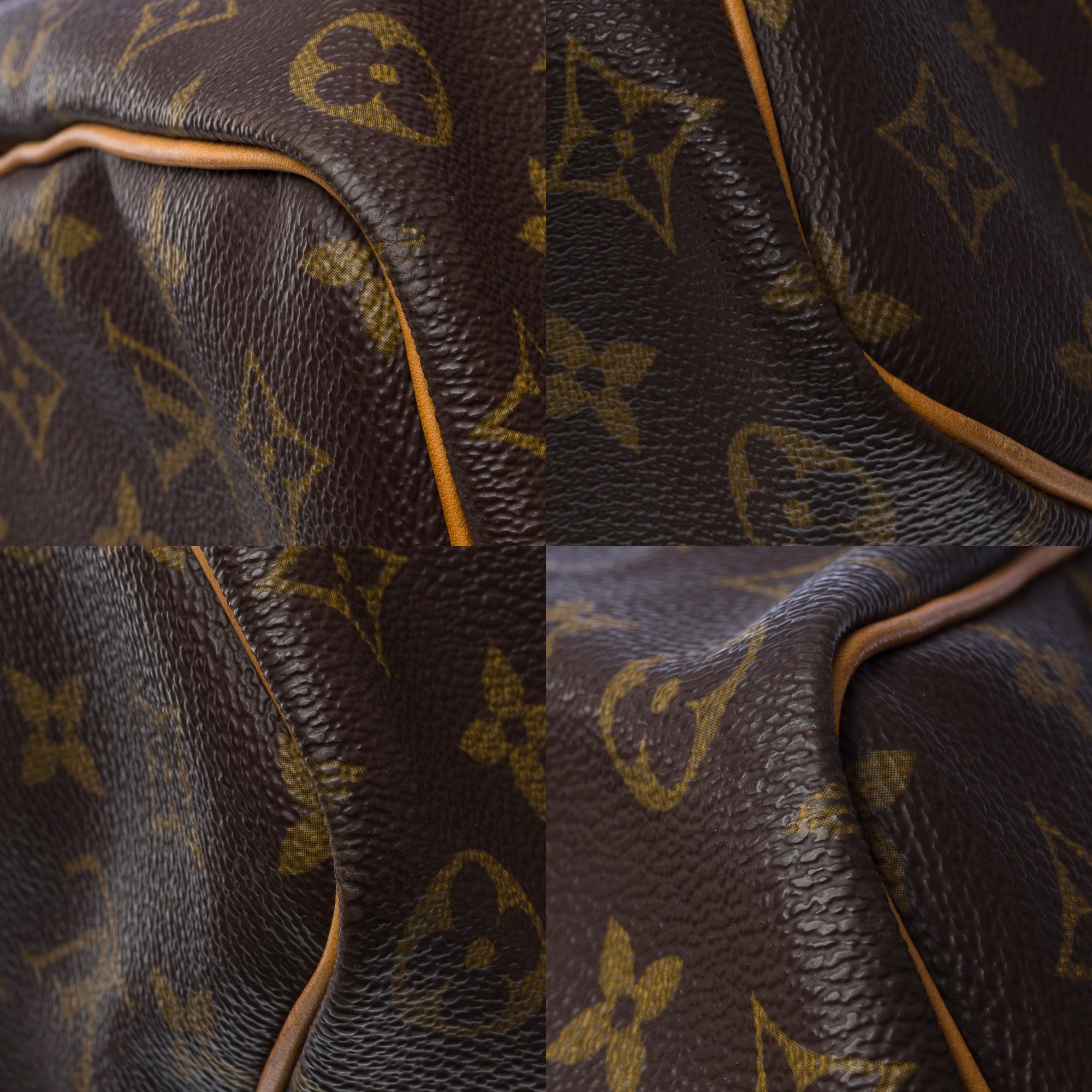 Louis Vuitton keepall 50 Travel bag in brown canvas and natural leather, GHW For Sale 6