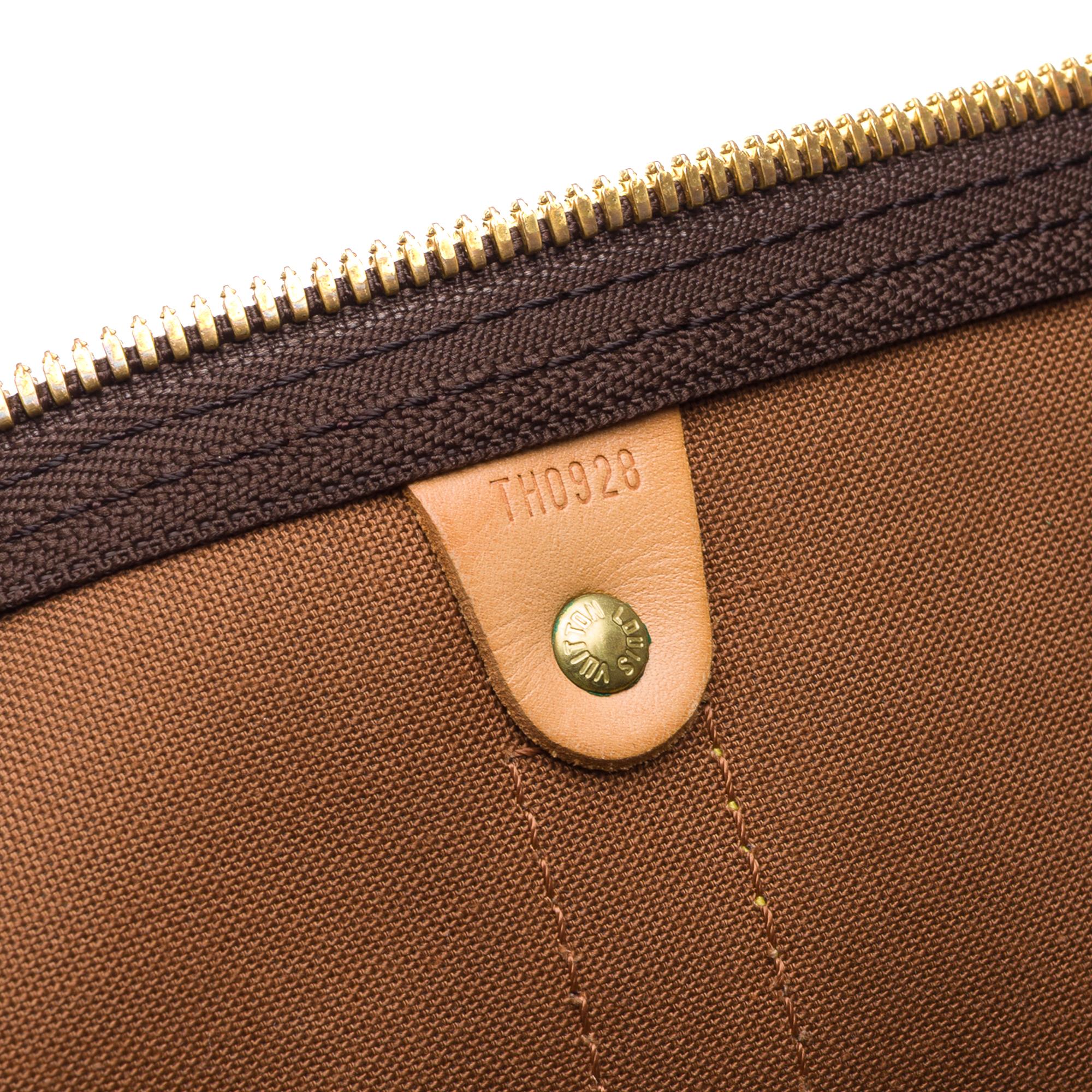 Louis Vuitton keepall 50 Travel bag in brown canvas and natural leather, GHW For Sale 2