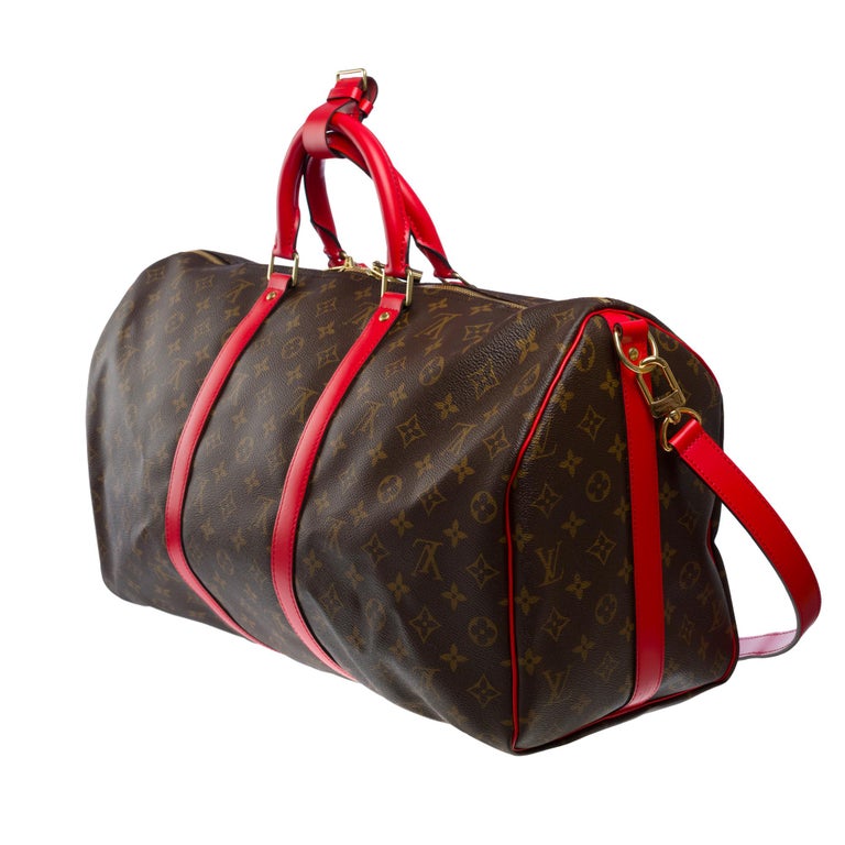 Keepall patent leather travel bag Louis Vuitton Red in Patent
