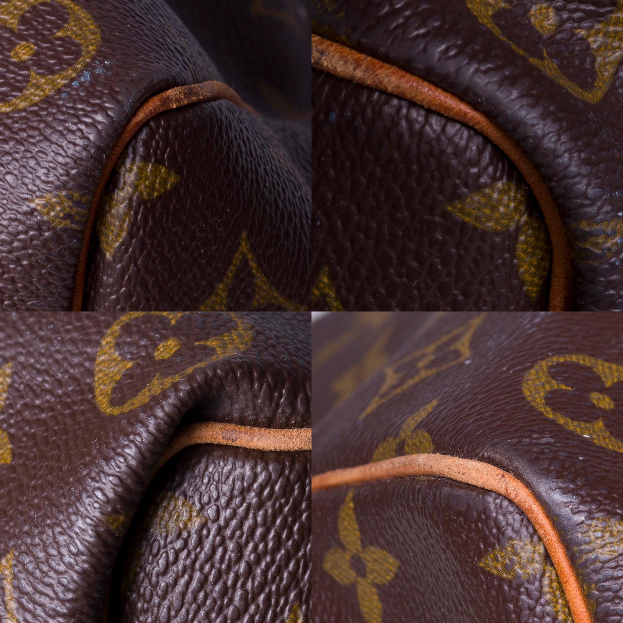 Louis Vuitton Keepall 50 Travel bag in brown canvas customized 