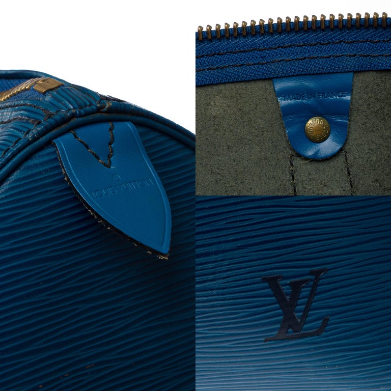 Very Chic Louis Vuitton Keepall 55 Travel bag in Bleu Cobalt epi leather  For Sale at 1stDibs