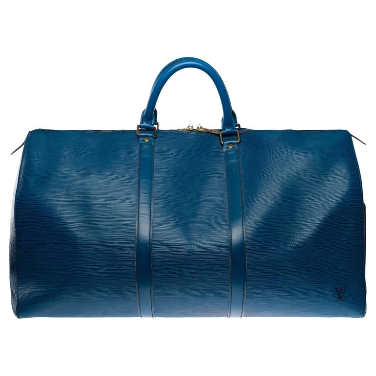 Louis Vuitton Keepall 50 Travel bag in cobalt blue épi leather For Sale at  1stDibs