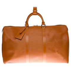 Louis Vuitton Keepall 50 Travel bag in Cognac épi leather