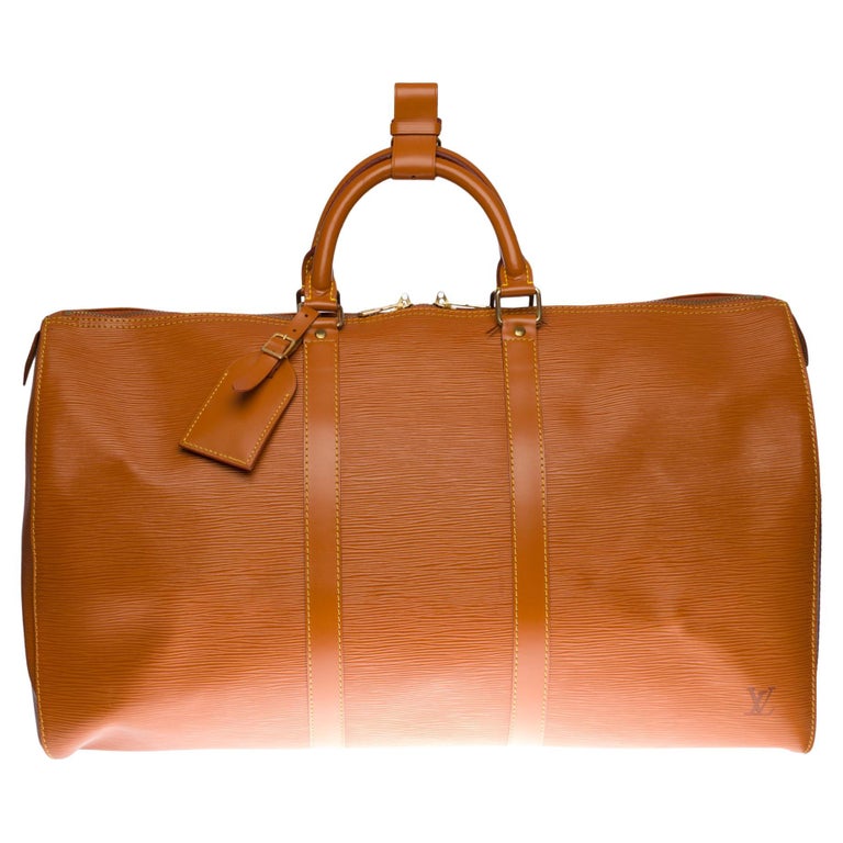 Louis Vuitton Keepall 50 Travel bag in Cognac épi leather at