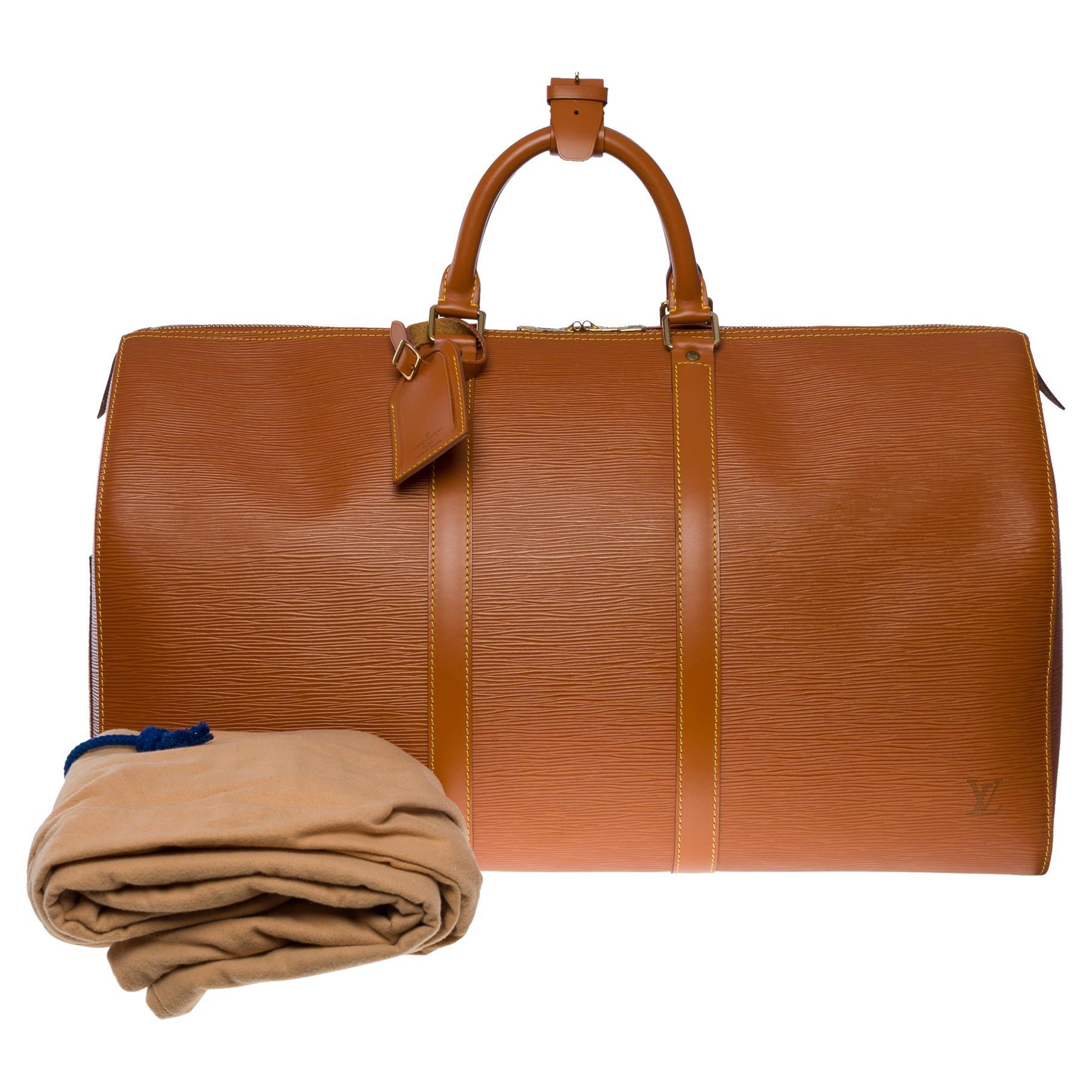 Louis Vuitton Keepall 50 Travel bag in Cognac epi leather, GHW