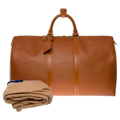 Used Louis Vuitton Keepall 50 Travel bag in Cognac epi leather, GHW