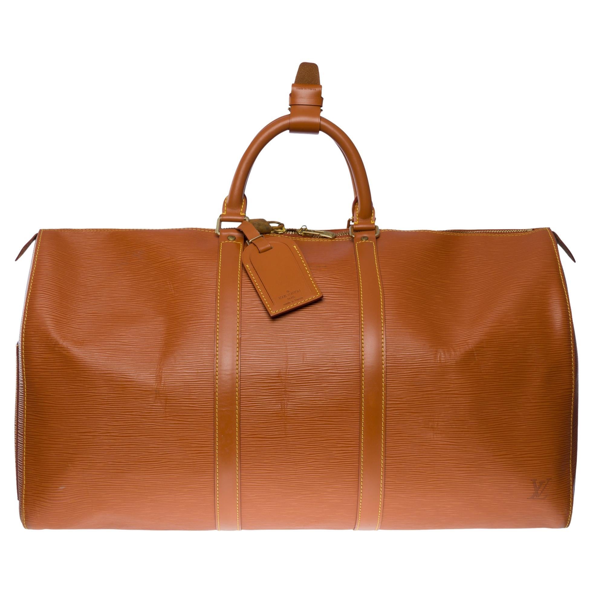 Louis Vuitton Keepall 50 Travel bag in Cognac epi leather, GHW